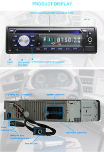 مشغل دي في دي للسيارات التجارية أحادي الدين مع نظام ترفيهي متعدد الوسائط وراديو AM/FM ومنفذ USB وميكروفون للحافلات والشاحنات - Product Image 4