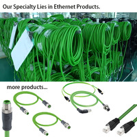 Cable de Señal Industrial Cat5e con Carcasa de PVC Impermeable y Blindada, Conector Macho M12 8P de Latón a RJ45, Precio al por Mayor, IP67