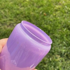 Bouteille en verre à paillettes arc-en-ciel (bleu, rose, blanc, argent, violet) de 15oz, 16oz, 20oz avec couvercles et pailles pour impression DIY - Product Image 5