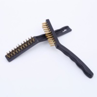 Ensemble de 2 brosses métalliques de 9' avec manche en plastique, poils en cuivre et en acier inoxydable pour le nettoyage