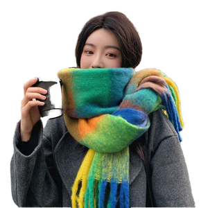 ผ้าพันคอยาวและหนาโพลีเอสเตอร์เนื้อนุ่มผ้าพันคอลายสก๊อตกลางแจ้งฤดูหนาวและฤดูใบไม้ร่วงผ้าห่มแบบดั้งเดิมสำหรับผู้ใหญ่ขายส่ง - Product Image 1