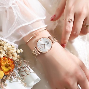 Drioshipping <b>Ladies</b> Stainless Steel <b>Watch</b> <b>Rose</b> <b>Gold</b> Fashionable Waterproof Quartz Wristwatch Alloy Glass Romantic Business Gift - Product Image 5