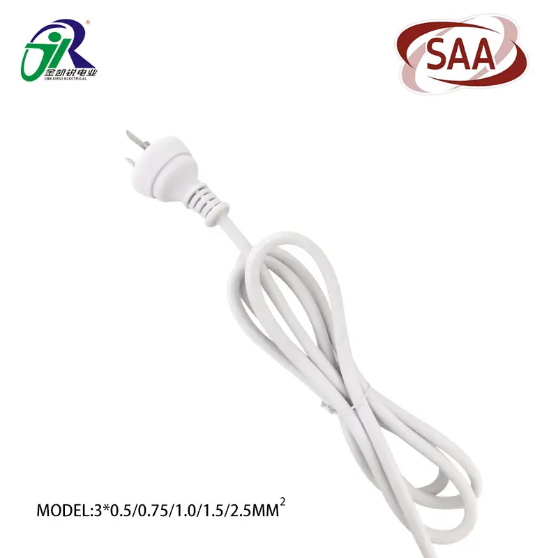 Extension Cord Plug China Factory SAA Certification AC Copper Wire Extension Power Cord Cable Electric 3 Pin Australian Plug
