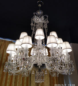 Zhongshan 12 bracci di vetro candelabro in stile candelabro di cristallo stile francese lampadario di nozze per uso alberghiero - Product Image 2