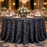 Nappe ronde à imprimé léopard multi-tons, couverture de table à pois animaliers pour salle de banquet, fête, hôtel et service traiteur