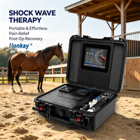 Appareil portable à ondes de choc vétérinaire et équestre à double applicateur pour le soulagement et la guérison des douleurs musculaires, articulaires et ligamentaires profondes chez le cheval