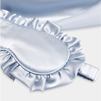 Masque de sommeil 100% Soie de Mûrier Style Floral 19mm Confortable avec Dentelle et Volants Princesse