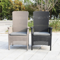 Intempéries En Plein Air Fauteuil Salon de Jardin En Osier En Plastique À Manger Chaises