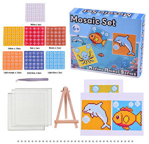 Kit de arte de animales marinos de la serie <span class=keywords><strong>Pixel</strong></span> Mosaic Sea de Custom Factory, crea tu propio mosaico, para niños, regalo. - Product Image 1