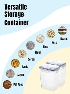 2.5l Cereal <b>Container</b> Plastic Dry Food Storage Jars <b>Flour</b> Dry Food Cereal Storage <b>Container</b> Set - Product Image 2