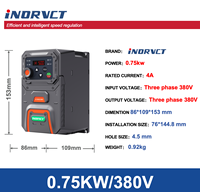 Drive VFD AC 0.75KW Tahan Lama 380V Konverter Frekuensi Variabel Inverter Pompa Air Multifungsi untuk Peralatan Mekanik