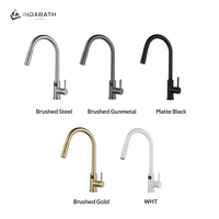 Robinet de cuisine avec affichage de la température, en acier inoxydable 304, avec douchette extractible et commande tactile intelligente, robinet trois voies eau froide et chaude