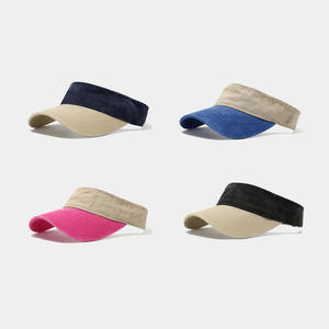 Chapeau de soleil vintage délavé à dessus ouvert, casquette de tennis d'été respirante, chapeaux à visière d'extérieur unisexe réglables personnalisés - Product Image 5