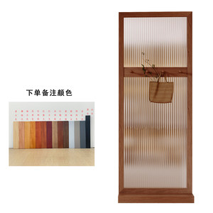 No-drill New Chinese-style Rainbow Glass Screen Wood Movable Partition for Living Room Entrance Dining Room Bedroom - Product Image 6