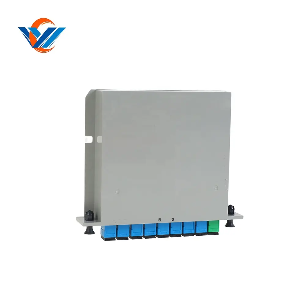 SC/UPC 1x8 Fiber Optic PLC Splitter Mini tube Type Splitter Plc Splitter tahan air SC UPC LGX kotak cassette tipe