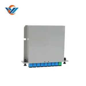 SC/UPC 1x8 Fiber Optic PLC Splitter Mini tube Type Splitter Plc Splitter tahan air SC UPC LGX kotak cassette tipe