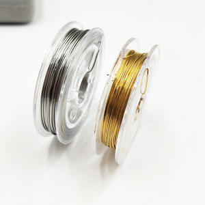 Rollo <span class=keywords><strong>de</strong></span> 10 Metros <span class=keywords><strong>de</strong></span> Alambre Suave <span class=keywords><strong>de</strong></span> <span class=keywords><strong>Acero</strong></span> <span class=keywords><strong>Inoxidable</strong></span> con Chapado en Oro PVD para Hacer Joyería DIY Pulseras y Aretes Cordón para Cuentas - Product Image 1