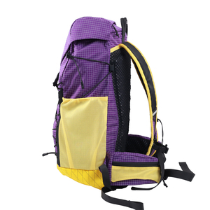Mochila Multifuncional con Cordón Ajustable en Morado y Amarillo, Mochila Resistente para Senderismo, Camping y <span class=keywords><strong>Viajes</strong></span> al Aire Libre - Product Image 4