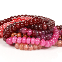 Perles de pierre naturelle 5x8mm, tourmaline rouge, agate, jaspe, pierres précieuses fuchsia, perles rondes pour la fabrication de bijoux, accessoires de bricolage, bracelets