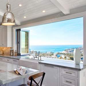 Fenêtre pliante <span class=keywords><strong>accordéon</strong></span> en aluminium et verre trempé pour grande cuisine, style européen, avec <span class=keywords><strong>baie</strong></span> large - Product Image 3