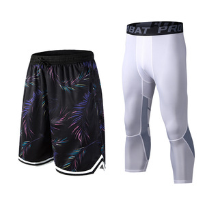 Leggings de compression pour hommes avec genouillères, logo personnalisé, vêtements de sport élastiques, idéaux pour les activités sportives quotidiennes - Product Image 2