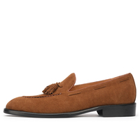 Mocassins pour hommes à pampilles, style britannique décontracté, chaussures à enfiler en cuir de vachette véritable de qualité supérieure, polyvalents et élégants
