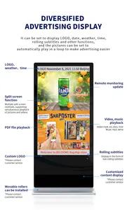 Écran tactile commercial Vertical 43 55 pouces Kiosque debout Joueurs de la publicité LCD Marketing Marketing de signalisation numérique