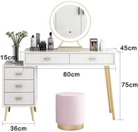 Vente en gros personnalisation miroir de maquillage vanité bureau pas cher salon de coiffure miroir station miroir éclairé vanité bureau