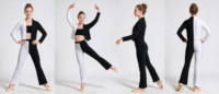 Costume de danse pour adultes, costumes de scène pour femmes, costume de danse de ballet en spandex blanc et noir pour adultes