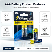 Pilas Alcalinas AAA de 1.5V de Larga Duración (Paquete de 8) 5 Años de Vida Útil