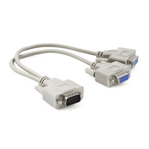 Vga Video Splitter <b>Cable</b> 1 To 2 <b>Monitor</b> For <b>Pc</b> Computer Display Connection - Product Image 1