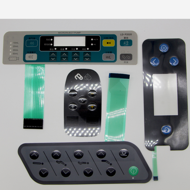 Membrane Switch Tactile Flexible Membrane Keypad with Graphic Overlay for Telecommunication Equipment (PCB Mounting)