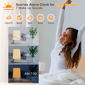 Reloj <span class=keywords><strong>Despertador</strong></span> Portátil con Sonido Blanco y Luz Nocturna Cálida, <span class=keywords><strong>30</strong></span> Sonidos Relajantes de la Naturaleza, Ayuda para Dormir, Reloj <span class=keywords><strong>Despertador</strong></span> con Simulación de Amanecer - Product Image 3