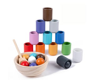 لعبة تصنيع البائعين انخفاض الشحن التجارة الإلكترونية كرات الطفل في أكواب لعبة خشبية ، لعبة - Product Image 3