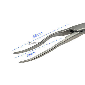 Pemegang jarum Stainless Steel 16cm, klem penguncian ujung halus melengkung, Tang hemostatik, alat medis forsep arteri - Product Image 4