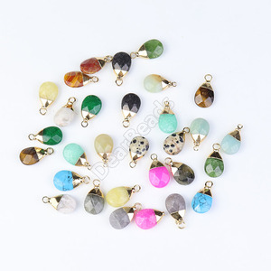 Ciondolo e Charm in Cristallo <span class=keywords><strong>Naturale</strong></span> a Goccia Sfaccettata, Piccoli <span class=keywords><strong>Ciondoli</strong></span> in Pietra Preziosa per Creazione di Gioielli, 15x10mm - Product Image 2