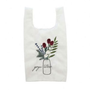 Bolsa de Compras de Organza con Logotipo Personalizado, con Diseño Floral, Promocional, Duradera, de Encaje, Lujosa, Suave y Ligera para Mujer - Product Image 4