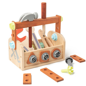 Outil de serrage à vis pour enfants Montessori <span class=keywords><strong>bois</strong></span> bricolage étui de transport jeu éducatif écrou jouets pour garçons filles - Product Image 6