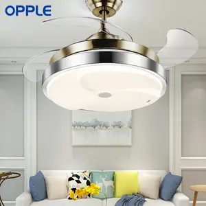 Lâmpada LED moderna para ventilador de teto OPPLE, lâmpada de iluminação inteligente com lâminas ocultas, lâmpada de 32 W com controle remoto