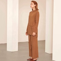 Designers de marque personnalisée Tenues 2 pièces pour femmes 100% Pull en laine Taille de l'épaule Ensemble de pantalons 2 pièces Pantalons en tricot Costumes Ensembles décontractés