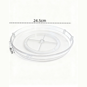 Round 360&deg; Rotating Spice Rack, Clear <strong>Lazy</strong> <strong>Susan</strong> Turntable for Cabinet, Pantry, <strong>Fridge</strong>, Kitchen Countertop Organization - Product Image 4