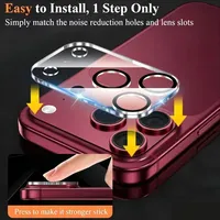 Protection d'objectif d'appareil photo en verre trempé 9H noir pour iPhone 18, 17 Pro Max, Duo 18 Pro, 17 Pro Max, 17 – Film de protection circulaire