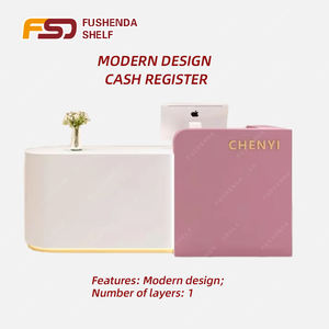 Mostrador de Recepción Curvo de Diseño Moderno y Lujoso para Salón de Belleza, para Organización y Capacitación, para Mostrador de Caja, Tiendas de Ropa - Product Image 2