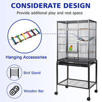 Conception améliorée JH-Mech Matériau robuste Sécurité stable et cadre en métal solide Conception attentionnée Cage à oiseaux grande taille