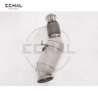 Tuyau de descente SS304 avec bouclier thermique et catalyseur pour BMW G30 530i B48 (2017-2023) – Tube de course à haut débit pour un son turbo agressif