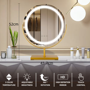 Espejo Cosmético LED con Luz Tricolor, Espejo Redondo de Escritorio de 40x40cm para Uso Doméstico - Product Image 3