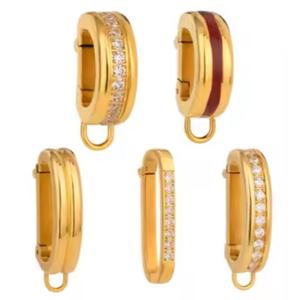 Anillo y Collar de Zirconia en Oro de 18K Estilo Europeo Americano, Colgantes de Acero Inoxidable 316 para Hombres y Mujeres - Product Image 3