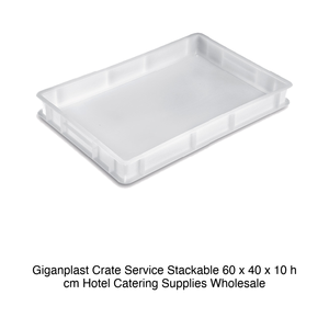 Giganplast <b>Crate</b> Service Stackable 60 x 40 x 10 h cm Hotel Catering Supplies Wholesale - Product Image 2