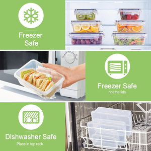 BPAフリー12個セットの環境に優しいプラスチック製キッチン食品保存容器ランチボックスオーガナイザーパントリーオーガナイザーセット - Product Image 3