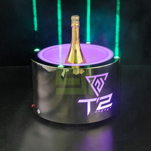 Rodnn 9A04 Champagne Wine Liquor Customized Plastic Premium Plexiglass PMMA Acrylic Illumited LED Ice Bucket